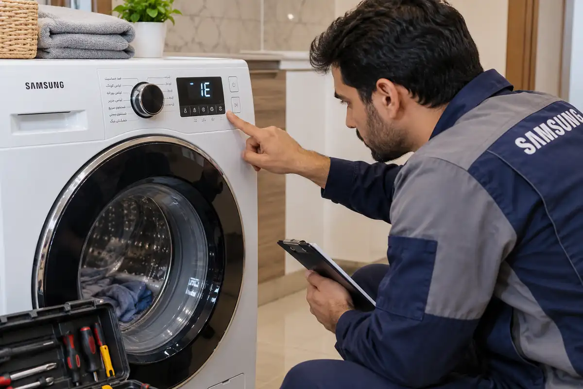 بررسی ارور ۱E، ۱C و ۳E لباسشویی سامسونگ
